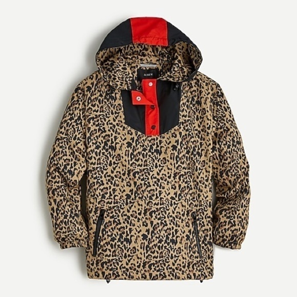 J. Crew Jackets & Blazers - J. Crew leopard Anorak jacket